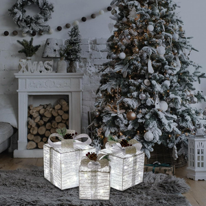 Elegant Wrought Iron Xmas Tree Statue Battery Operated <b>LED</b> Lighted Christmas Ornament for Shop Window Holiday Display - Product Image 2