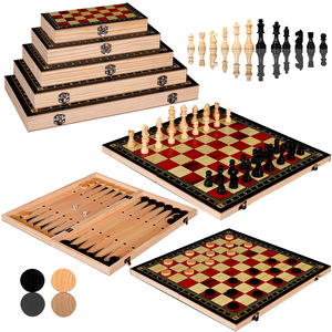 Three-in-one Wooden Chess Foldable Portable Educational Chess Game Strategy Cross-border <strong>Children's</strong> Adult Educational Toys - Product Image 3