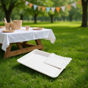 Disposable Paper Trays 22x28 Cm Eco Friendly Recyclable For Parties - Product Image 2