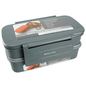 Customized European American Style Lunch <b>Box</b> Microwaveable Bento <b>Plastic</b> Double Layer Buckle <b>Large</b> Capacity 800-1000ml - Product Image 5