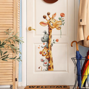 Adesivi Murali Creativi con Animali, Giraffa, Tigre, <span class=keywords><strong>Topo</strong></span> con Fiori, Adesivi 3D in PVC per Camerette dei Bambini - Product Image 3