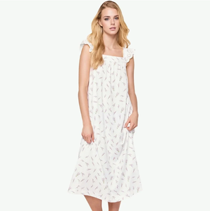 Custom Elegant Women's Cotton Nightgown Women's Bamboo <b>Knitted</b> Nightdress Floral <b>Pattern</b> Set Wholesale Sleep Wear Pyjamas - Product Image 1
