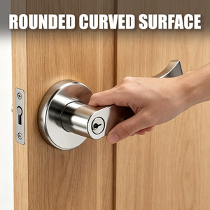 Manija de Puerta Moderna TIANYI en Negro Mate, Roseta Redonda, Cerradura de Seguridad de Lujo para Interiores, Puerta de Madera con Llaves - Product Image 4