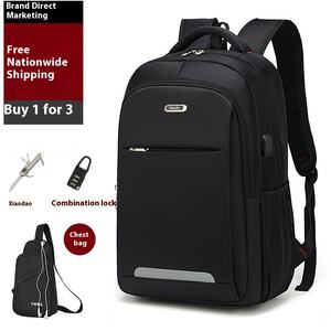 रेशी स्टाइलिश वाटरप्रूफ ऑक्साइड लैपटॉप बैकपैक डबल कंधे बड़ी क्षमता पॉलिएस्टर अस्तर-ट्रेंडी हाई स्कूल ट्रैवल बैग - Product Image 2