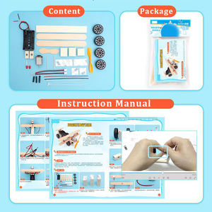 Kit de modelo de avión eléctrico al por mayor juguetes de ensamblaje de avión de rodaje de Madera Juguetes Educativos de vapor para la escuela - Product Image 4