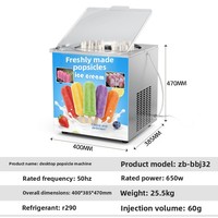Nieuwe commerciële automatische ijslolly- en ijsmachine met snelle koeling voor gebruik in fruit-yoghurtketens, 1 jaar garantie