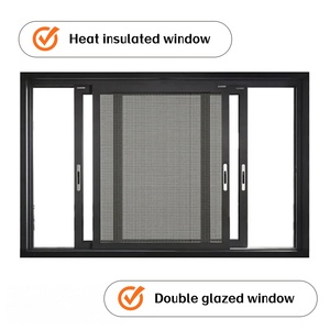 Ventanas Corredizas de Aluminio Personalizadas, Insonorizadas, Impermeables, Aisladas, con Mosquiteras de Acero Inoxidable, Ventanas Corredizas de Aluminio para Casa - Product Image 1