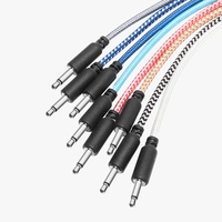 Câble audio modulaire Eurorack stéréo 3,5 mm mâle-mâle à angle droit avec conducteur en cuivre nu et gaine en PVC