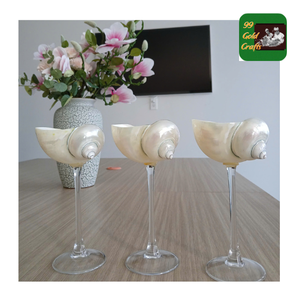 Verre à vin artisanal <span class=keywords><strong>en</strong></span> coquille d'escargot naturelle, design classique, avec <span class=keywords><strong>bouchon</strong></span> <span class=keywords><strong>en</strong></span> paille, résistant au lave-vaisselle, verre décoratif pour bar et fête - Product Image 1