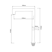 Robinet de cuisine monotrou en acier inoxydable 304 doré brossé avec mitigeur chaud-froid rotatif à 180 degrés et flexible