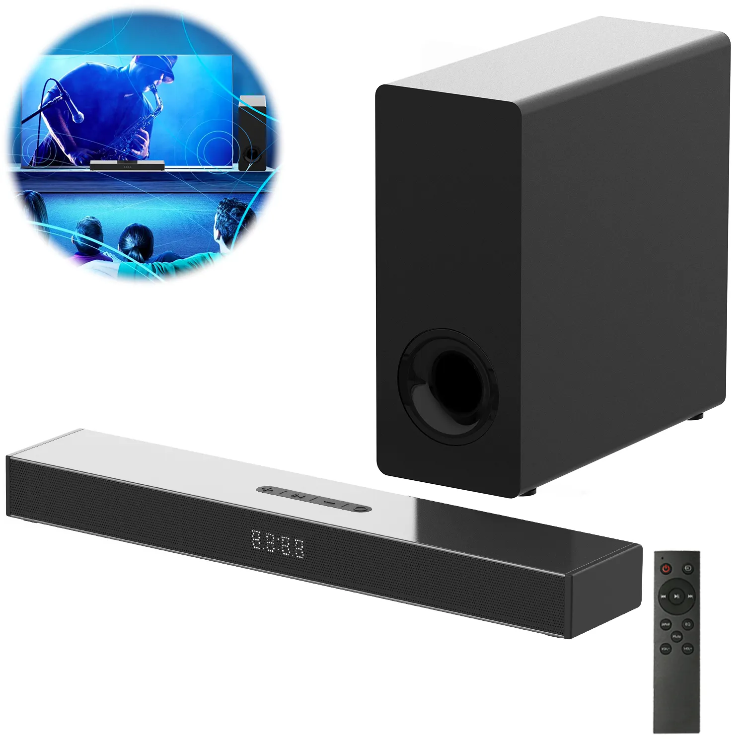 Schlussverkauf Home Audio Sound Bar TV Soundbar mit Sub-Woofer aktiver Lautsprecher kabellose Multimedia-Soundbar TV