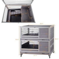 Cage à lapins roulante avec plateau amovible et roues Clapier à lapins d'extérieur