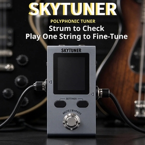 Pedal Afinador de Guitarra LIVTRA SKYTUNER - Pantalla <span class=keywords><strong>a</strong></span> Color de 1.8'', Afinación Polifónica, True Bypass, MUTE/MON, <span class=keywords><strong>Drop</strong></span> D/<span class=keywords><strong>A</strong></span>, 9V DC/USB - Product Image 1