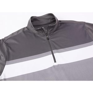 Camisa de Golf Personalizada para Hombre, Manga Larga, Cuello Alto con Cierre, Bloques de Color, Transpirable, Tejido de Poliéster - Product Image 4