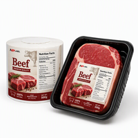 Étiquette autocollante personnalisée 100x100mm en papier synthétique PP de qualité congélation pour l'impression en chaîne du froid, idéale pour l'emballage alimentaire de viande congelée