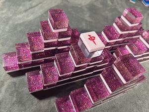 American Mahjong Set Mahjong Set Case Acrylic Customized 166 Quality Acrylic <b>Tiles</b> with Colorful Prints - Product Image 5