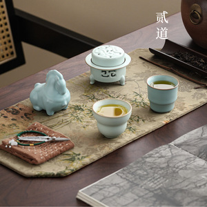 Tianqing Elegance Ru Porcelain Incense Cloud <b>Set</b> Ceramic Tea Ceremony <b>Gift</b> <b>Set</b> For Business <b>Gifts</b> And Events - Product Image 2