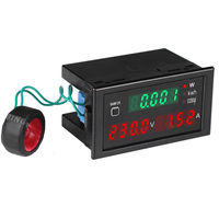 Compteur d'énergie multifonctionnel SPM001 avec affichage LED pour la surveillance du courant de tension ca kWh 100A 220V/380V Support monté sur panneau