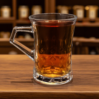 Tasses à thé 117ML Verres à thé en verre cristal avec support de poignée OEM ODM