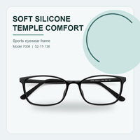Montures de lunettes de sport en silicone anti-transpiration, lunettes anti-lumière bleue, lunettes optiques en gros.