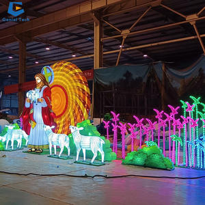 CCFL179 Wasserdichte Weihnachtsdeko für den Außenbereich, Weihnachtsmann-Laterne, Weihnachtsmann-Elch-Leuchte - Product Image 5