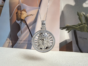 Collier pendentif homme bijoux religieux de haute qualité en argent sterling 925 Saint <span class=keywords><strong>Christopher</strong></span> - Product Image 2
