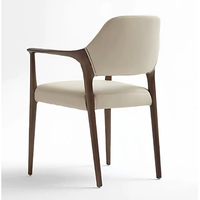 Meubles de salle à manger italiens de luxe, chaise en bois massif avec accoudoirs, chaise en bois blanc confortable pour l'intérieur, chaises de restaurant personnalisées