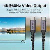 Cable USB-C a Tipo-C de Alta Calidad, Chapado en Oro, PD 100W 20V 5A, Carga Rápida, USB 3.1 Gen2, 4K Ultra HD, PVC y Nailon, para Macbook