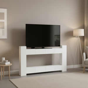 D0100H70VU2 <b>White</b> Engineered Wood <b>TV</b> <b>Stand</b> Set For Television Mounts And Carts - Product Image 2