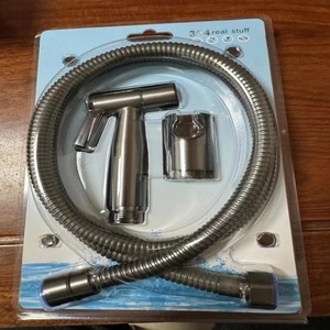 Ensemble de pistolet de pulvérisation pour bidet Bingtao en acier inoxydable 304 brossé noir, gris, or, pour nettoyage des toilettes, sans perçage requis - Product Image 2