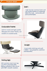 Fauteuil de style vintage français en fibre de verre avec cuir véritable et métal pour chambre à coucher, hôtel, loisirs en plein air - Product Image 3
