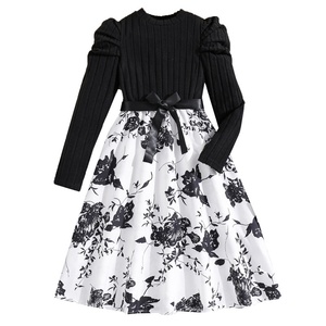 Stile europeo americano coreano abbigliamento <span class=keywords><strong>per</strong></span> bambini ragazze autunno nuovo piccolo <span class=keywords><strong>per</strong></span> lo stile a manica lunga abito Patchwork <span class=keywords><strong>all</strong></span>'<span class=keywords><strong>uncinetto</strong></span> - Product Image 5