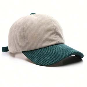 Casquettes de papa en velours côtelé avec logo personnalisé, casquette de papa bicolore, gorras, nouvelles casquettes de papa pour toutes les saisons, logos brodés personnalisés - Product Image 1