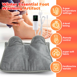 Chauffe-pieds électrique en polaire douce, avec contrôle de la température et affichage du minuterie, idéal pour la maison et le bureau en hiver - Product Image 3