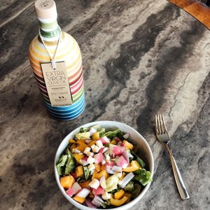 Huile d'olive extra vierge intense et fruitée de 500 ml, artisanale, en bouteille en terre cuite arc-en-ciel - Product Image 6