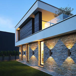 <span class=keywords><strong>Lampe</strong></span> murale d'extérieur à LED Double têtes Circulaire Extérieur Spots vers le bas Colonnes de cour Lumière étanche - Product Image 3