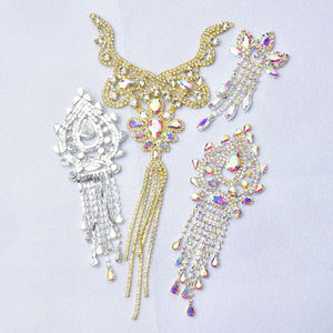 Cristal Strass Applique Décoratif Base En Métal Ceinture De Mariée Diamant Cristal AB Marquise Patches Réglage Coudre Sur L'épaule - Product Image 2