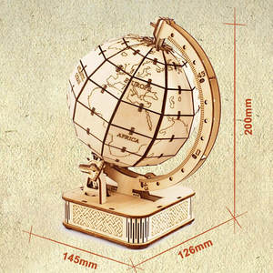 <span class=keywords><strong>Globe</strong></span> <span class=keywords><strong>terrestre</strong></span> rotatif créatif personnalisé, nouveau et tendance, casse-tête en bois <span class=keywords><strong>3D</strong></span>, <span class=keywords><strong>puzzle</strong></span> éducatif pour enfants et adultes, ornement de bureau, jouet artisanal DIY - Product Image 2