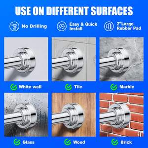 <span class=keywords><strong>Tringle</strong></span> à rideau de douche à ressort en acier inoxydable, <span class=keywords><strong>sans</strong></span> perçage, pour salle de bain, cuisine, <span class=keywords><strong>armoire</strong></span>, ne rouille jamais, antidérapante - Product Image 3