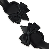 WETKISS Chaussures à talons personnalisées pour femme, en satin, avec nœud, à bride arrière, à bout fermé, talons aiguilles, pour soirée et mariée