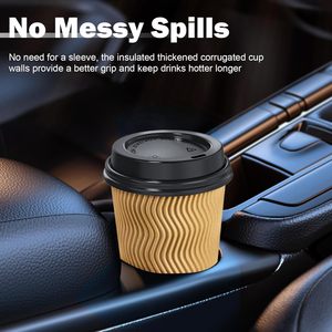 Multi-Size Biodegradable Eco-Friendly Microwave Safe Recyclable Printing Portable <b>Corrugated</b> <b>Paper</b> Coffee Cups Disposable - Product Image 3