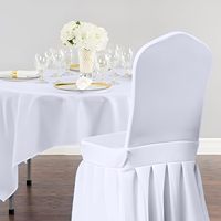 Housses de chaise extensibles avec jupe, lavables, universelles, pour salle à manger, hôtel, cérémonie, fête