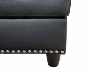 リビングルーム 家庭用 おしゃれでライトラグジュアリーなIrineフェイクレザーセクショナルソファ オットマン付き - Product Image 5