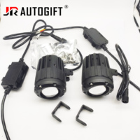 70W Haute Puissance Moto LED Phare Projecteur Lentille Double Couleur Projecteur Auxiliaire Lampe Lumière Jaune ATV Scooter Racer 12V
