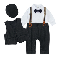 Conjunto de Ropa para Bebé Recién Nacido, Algodón Suave, Conjuntos de Ropa para Bebé Niño, Traje de Fiesta para Niños de 0 a 3 Años, Conjuntos de Ropa para Niños Pequeños con Chaleco y Gorros