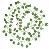Guirlande de fleurs artificielles en soie, toucher réel, décoration de mariage, lierre, feuille de patate douce, feuillage persistant pour extérieur