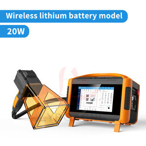 เครื่องเลเซอร์ไฟเบอร์แบบมือถือ Max 30W เครื่องเลเซอร์มาร์กกิ้ง 20W แบบเสียบปลั๊ก/ไร้สาย แบตเตอรี่ลิเธียม สำหรับแกะสลักโลหะ เหล็ก ป้ายห้อยคอสุนัข - Product Image 5