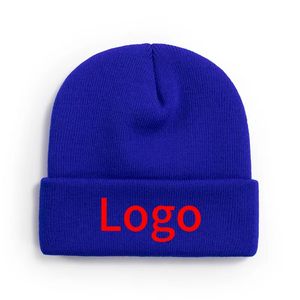 100% acrylique personnalisé tricoté chapeau RTS 70 couleur unie bonnet 85 grammes blanc hiver chapeau en gros avec logo personnalisé broderie - Product Image 5