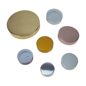 Tapas de aluminio para tarros cosméticos, de oro, plata, oro rosa, tornillo de metal, venta al por mayor, 38-400, 45-400, 53-400, 63-400, 70-400, 89-400