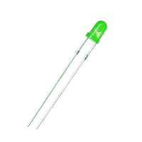 Diodes LED JH Czinelight vertes diffusées pures en gros 525nm, type de boîtier traversant 3mm, diode de signalisation photo ODM